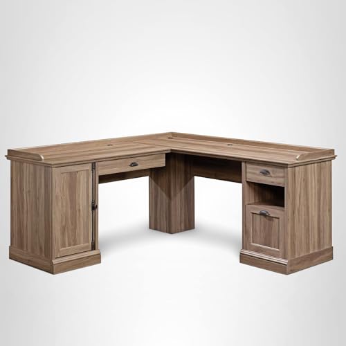 Sauder Barrister Lane L-Desk, Salt Oak finish
