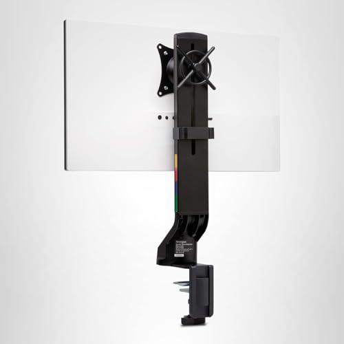 Kensington Single Monitor Desk Mount, C-clamp Vesa Stand Fits up to 32 inch Ultrawide Samsung LG , Low Profile Vertical Mount, Height Adjustable Free Standing Arm,K55512WW Black