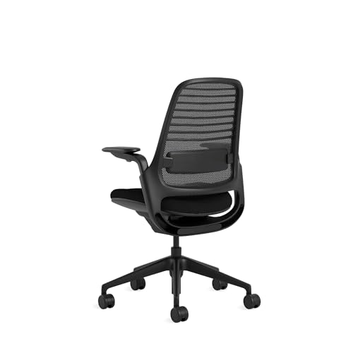 Steelcase Series 1 Office Chair - Ergonomic Work Chair with Wheels for Carpet - Helps Support Productivity - Weight-Activated Controls, Back & Arm Support - Easy Assembly - Licorice + Onyx Era