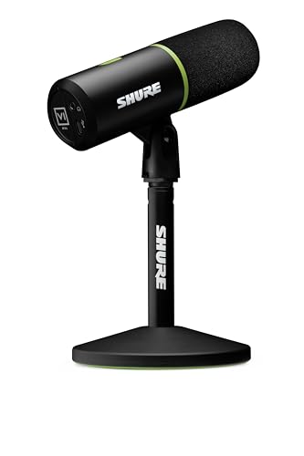 Shure MV6 USB Gaming Microphone for Streaming, Podcasting & Recording - Dynamic USB-C Mic with Voice Isolation, Auto Level Mode, DSP Audio Control & Headphone Monitoring, Black
