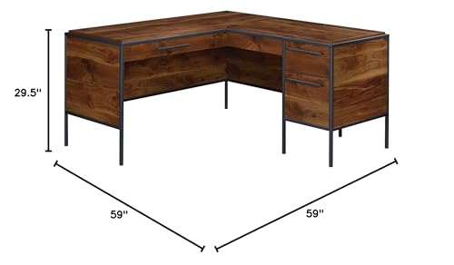 Sauder® Nova Loft 59"W L-Shape Corner Desk, Grand Walnut