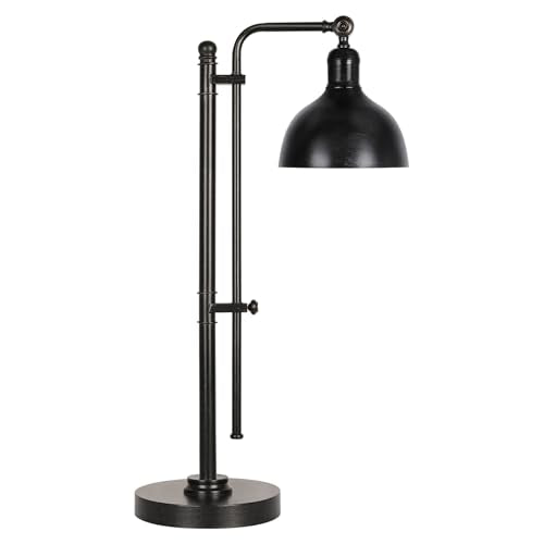 PARTPHONER Industrial Adjustable Desk Lamp for Home Office, Farmhouse Table lamp 29''-38'', Rustic Metal Task Desk Lamp in Aged Bronze Finish, Vintage Reading Lamp for Study Room，Black