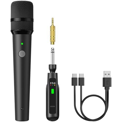 TONOR 2.4G Wireless Microphone, Rechargeable Cordless Handheld Microphone System with Receiver, Karaoke Mic for Singing, Home Party, Birthday, 50ft / 15 m Range, TW-210