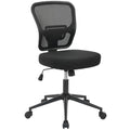 Armless Office Desk Chair Height Adjustable, Ergonomic High Back Mesh Task Chair, Rolling Office Stool for Small Spaces, Computer, Study,Sewing & Drafting - Black