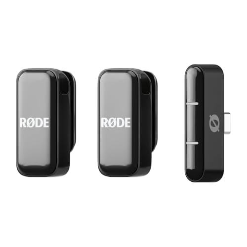 RØDE Wireless Micro - Compact Wireless Microphone, Two Mics with Charge Case for Smartphone Content Creation - USB-C, Black