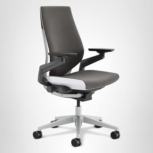 Steelcase Gesture Office Chair - Ergonomic Work Chair with Wheels for Carpet - Comfortable - Intuitive-to-Adjust for Desk - 360-Degree Arms - Graphite Gray Fabric