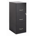 BOWERY HILL 3 Drawers 35.5" Vertical Black Metal Filing Cabinet Lockable Pre-Assembled Stationary Letter Size for Home, Office