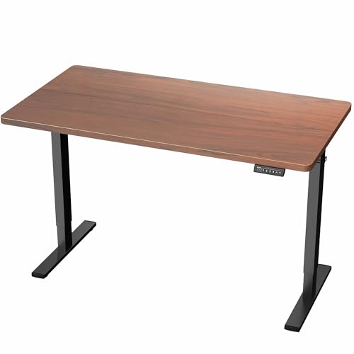 VIVO Electric 43 x 24 in Standing Desk, Memory Height Adjustment, 1B Series, Holds 220 lbs, Dark Walnut Top, Black Frame, DESK-1B4D