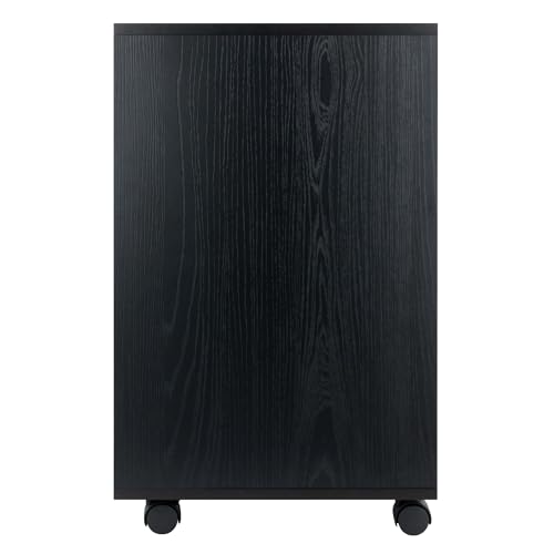 Winsome Halifax Mobile Storage Cabinet with 5 Drawers in Black, Stylish & Functional Home Storage Cabinet for Filing, Kitchen Organization, Moveable Furniture for Office, Dorms, Apartments
