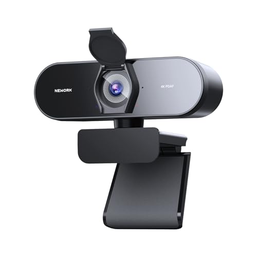 NEWORK 4K Webcam for PC with PDAF & CDAF Dual-autofocus, Ultra 4K HD, 2 Noise Reduction Mics, Auto Light Correction, USB-A, Privacy Cover, 79°FOV, Streaming Camera for PC, Mac, Laptop, Video Calls