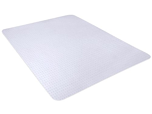 BesWin Office Chair Mat for Carpeted Floors, 60" X 48" Transparent Desk Chair Mat for Low Pile Carpets, Plastic Floor Mat for Office Chair on Carpet for Work, Home, Gaming, Easy Glide (Rectangle)