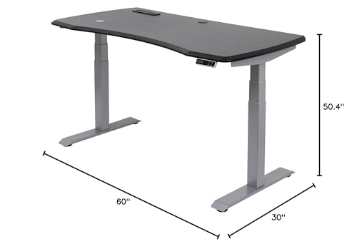 WorkPro® Electric 60"W Height-Adjustable Standing Desk with Wireless Charging, Black