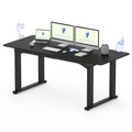 FLEXISPOT 4 Leg Standing Desk 71 x 32 Inch Electric Adjustable Height Sit Stand Desk with Splice Board Home Office Desk, Black Top + Black Frame