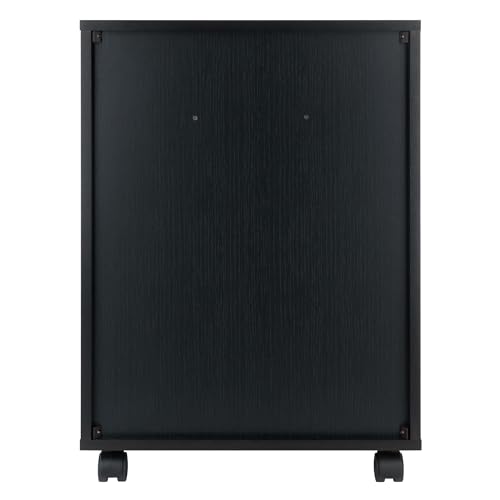 Winsome Halifax Mobile Storage Cabinet with 5 Drawers in Black, Stylish & Functional Home Storage Cabinet for Filing, Kitchen Organization, Moveable Furniture for Office, Dorms, Apartments