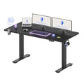 FLEXISPOT 63x32 Inch Electric Large Standing Desk for Home & Office, Spacious Splice Board Desk with Cable Management & Organizer, Cup Holder & Hook, Black