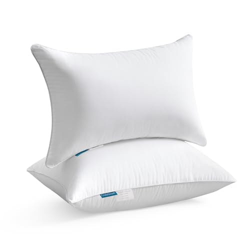 Oubonun 12x20 Lumbar Throw Pillow Inserts 2 Pack, 100% Cotton Breathable Cover Plump Rectangle Square Cushion Inserts White Decorative Pillows for Living Room Bedroom Office