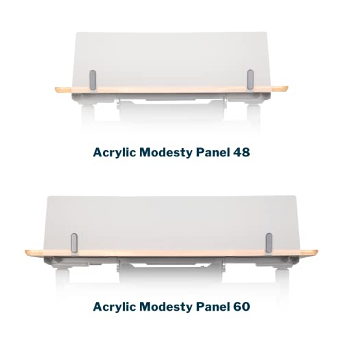 Vari Acrylic Modesty Panel 48 - Privacy Divider for Above or Below Desktop - Easily Clamps to Desk with No Tools Required - Durable Frosted Acrylic Finish
