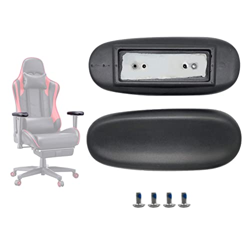 Universal Office Chair Arm Rest Replacement Pads -Ergonomic Arm Pads with 4" Mounting Hole Distance, Soft PU Surface & Durable Steel Inserts – Fits Most Office & Gaming Chairs (Set of 2)