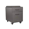 Vari Storage Seat - 2 Drawer Mobile Filing Cabinet for Under Desk Storage - Removable Seat Top - for Home or Office - Lockable Drawers with Heavy-Duty Steel and Roll & Lock Casters - Charcoal Grey
