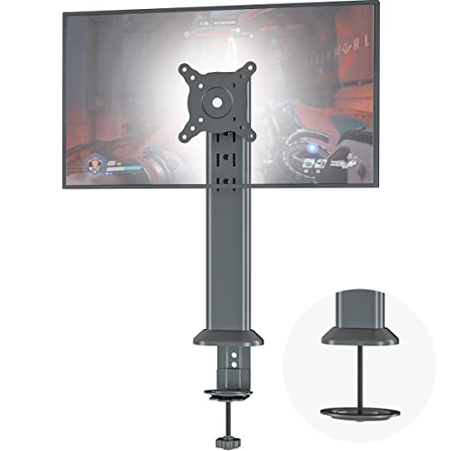 HEMUDU Single Desk Monitor Arm Mount Stand Fit for 13 inch to 32 inch Flat Curved Computer Screen with Swivel, Height Adjustable, Rotation,Holds up to 77lbs, Black
