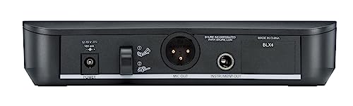 Shure BLX24/PG58 Handheld Wireless Audio System H9 Band (512–542 MHz) – BLX4 Receiver, BLX2 Transmitter with PG58 Dynamic Mic, Up to 14 Hr Battery, 300 ft Range