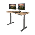 Vari Ergo 54x26 Electric Standing Desk + Height Adjustable Sit-Stand Desk + Curved Waterfall Edge, 4 Memory Settings, Quick Assembly, Cable Management, 200 lb Capacity – Reclaimed Wood (2 Boxes)