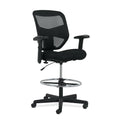 HON Prominent Mesh Ergonomic Standing Office Drafting Chair with Adjustable Arms, Footrest, 360 Swivel Task Chair for Computers, Desk, Home Office, Black