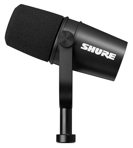 Shure MV7X XLR Dynamic Microphone – Voice-Isolating Cardioid Mic for Podcasting, Vocal Recording & Broadcasting, All-Metal, Black