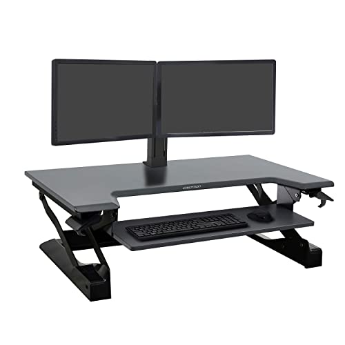 Ergotron – WorkFit-TL Standing Desk Converter, Dual Monitor Sit Stand Desk Riser for Tabletops – 37.5 Inch Width, Black