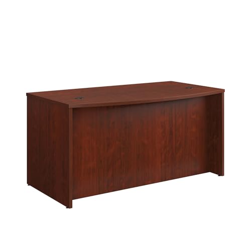 OfficeWorks by Sauder Affirm 60'' Bow Front Desk Shell, L: 59.06'' x W: 34.25'' x H: 29.29'', Classic Cherry Finish