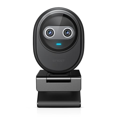 EMEET Piko 4K Webcam for Streaming, World’s 1st Dual-Camera AI-Powered 4K Camera w/AI Autofocus, 3 Mics Array&3 Sound Modes, USB Webcam with Clip, Great for Streaming, Desk Setup