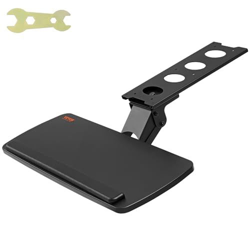 VEVOR Under-Desk Keyboard Tray, Adjustable for Height and Tilt, Slide-Out Design, Spacious 25x9.8 Inch Surface, Ideal for Home and Office Use