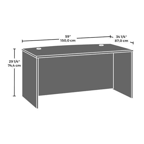 OfficeWorks by Sauder Affirm 60'' Bow Front Desk Shell, L: 59.06'' x W: 34.25'' x H: 29.29'', Classic Cherry Finish