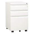 DEVAISE 3-Drawer Mobile File Cabinet (Under Office Desk), Assembled Except Casters, Fits Letter/Standard Sizes, White