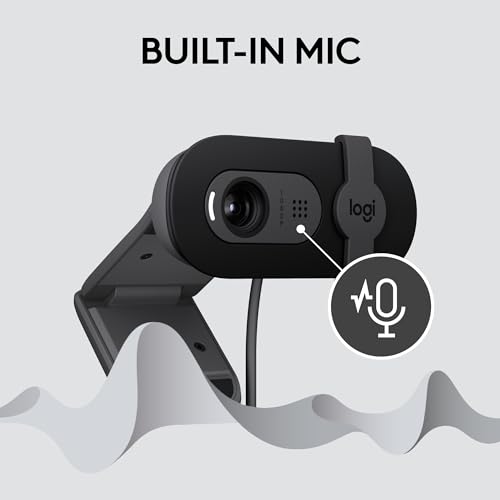 Logitech Brio 101 Full HD 1080p Webcam for Meetings, Streaming, Desktop, Laptop, PC - Built-in Mic, Shutter, Works with Zoom, Microsoft Teams, Nintendo Switch 2’s new GameChat Mode, USB-A,-Black