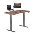 Vari Ergo 54x26 Electric Standing Desk – Height Adjustable Sit Stand VariDesk + Curved Waterfall Edge, 4 Memory Settings, Quick Assembly, Cable Management, 200 lb Capacity – Walnut (2 Boxes)