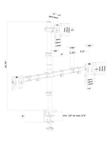 VIVO Triple LCD Monitor Desk Mount Stand Heavy Duty and Fully Adjustable, 3 Screens up to 30 inches STAND-V003T
