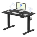 FLEXISPOT EN1 One-Piece Standing Desk 40 x 24 Inches Solid Desktop Electric Height Adjustable Desk for Home Office (Black Frame + Black Desktop)