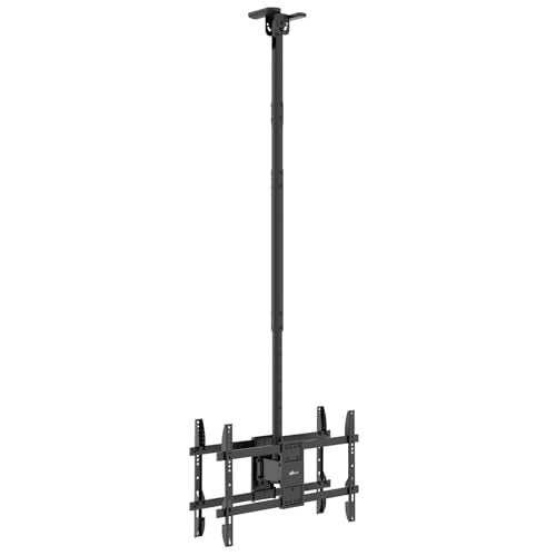 WALI Ceiling TV Mount Dual Screen Back to Back Fits Most Display 43 to 86 Inch TV, Up to 176lbs, 88 lbs for Each Screen, Height Extension up to 66.5 Inch, Mounting Holes 600x400mm (CM4386-2S), Black