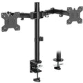 WALI Dual Monitor Stand for Desk, Dual Monitor Mounts for 2 Monitors up to 27 inch, 2 Monitor Desk Mount Holds up to 22 lbs, Height Adjustable Swivel Tilt Rotation, 75x75/100x100mm (M002), Black