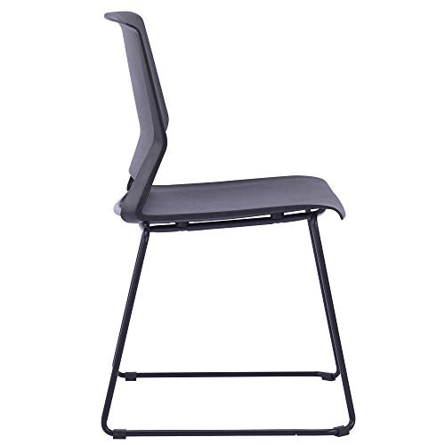 Sidanli Black Stacking Chairs Set of 4, Stackable Chairs for Waiting Room