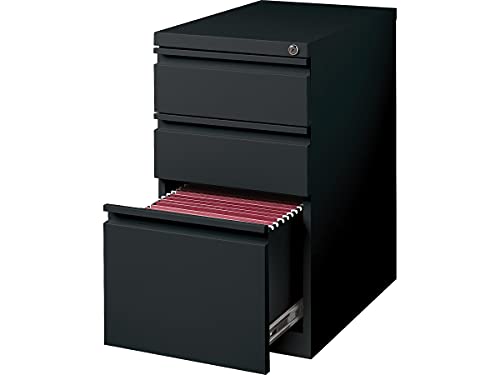 STAPLES 3-Drawer Vertical File Cabinet, Letter Size Documents, Lockable, 19.88" D x 15" W x 27.75" H, Black