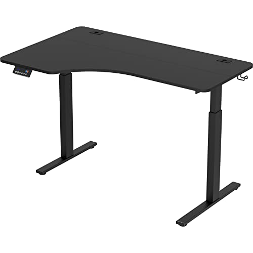 SHW 55-Inch L-Shaped Electric Height Adjustable Standing Desk with Left Facing Corner, Black