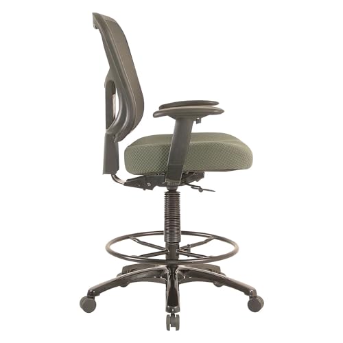 Tempur-Pedic TP8200 Ergonomic Fabric Mid-Back Drafting Stool, Olive (TP8200-OLIVE)
