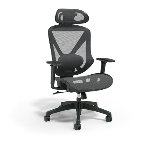 Staples Dexley Ergonomic Task Chair, Mesh, Ergonomic, Lumbar Support, Adjustable Height, Black