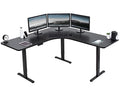 VIVO Electric Height Adjustable 71 x 71 inch Curved Corner Stand Up Desk, Black Table Top, Black Frame, Memory Controller, L-Shaped Workstation, E3C Series, DESK-KIT-E3CB2