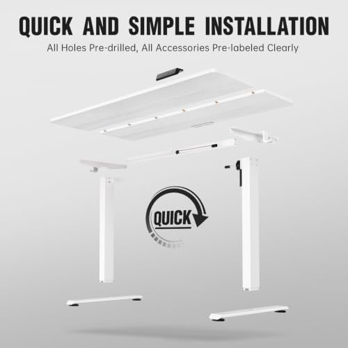 Veken 63x27.6 Inch Large Electric Standing Desk, Heights Adjustable,Sit to Stand Up, Work Home Office Computer Table for Walking Pad, Gifts for Dad, Wooden Desktop Desks, White