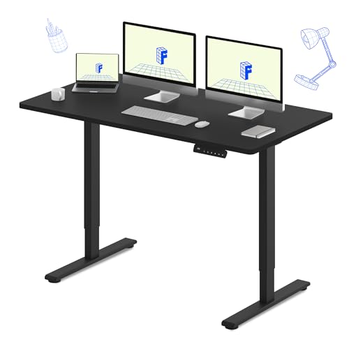 FLEXISPOT E3 Dual Motor 60 x 24 Electric Standing Desk Sit Stand Up Desk, Holds 220 lbs, Adjustable Height w/Memory Presets, One-Piece Black Desktop & Black Frame, Ships in 2 Boxes