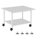 SwaaVee Printer Stand, 2-Tier Under Desk Printer Stand, Printer Cart with Wheels for Home, Office, Heavy-Duty Storage Shelf, White