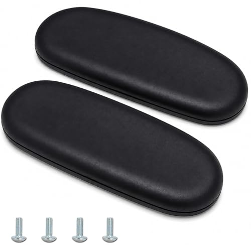 Podoy Office Chair Armrest Pads Replacement Fits Univeral Desk Chair Arms with Mounting Hole Patterns Screws, Desk Armrest Cover 4" x 10" (Pack of 2)